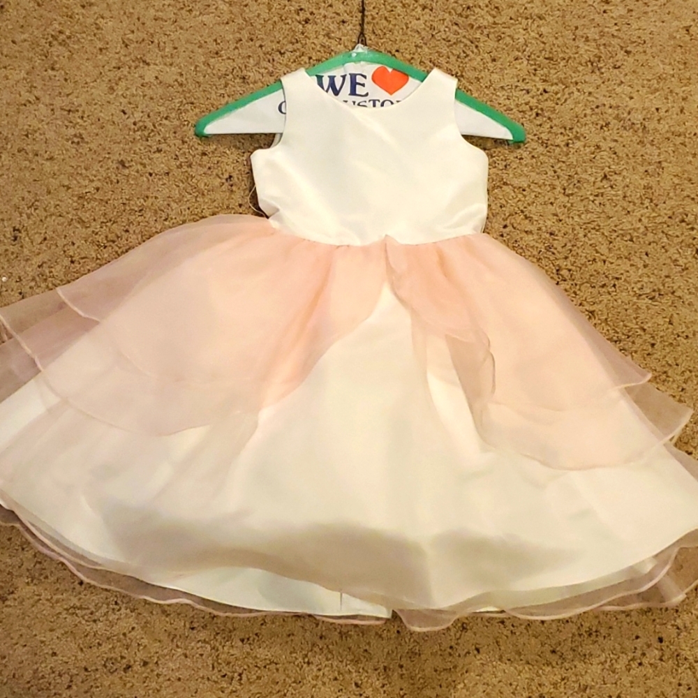White & pink Holiday formal dress
